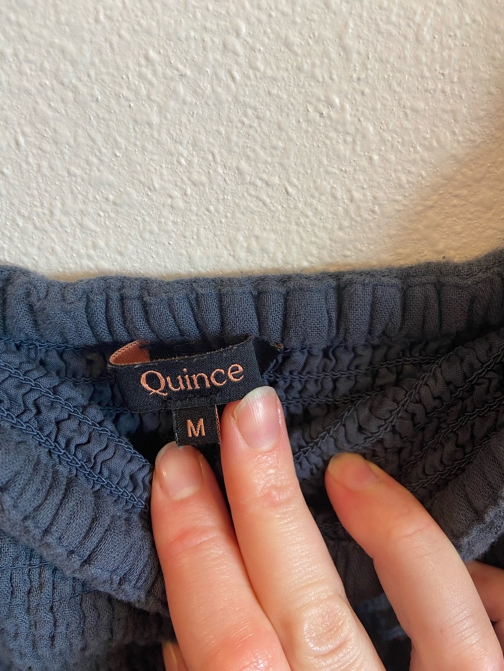 Quince Organic Cotton gauze dress- navy - Picture 2 of 3